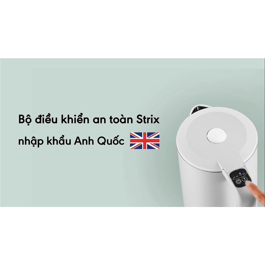 Ấm đun nước siêu tốc thông minh - Bình đun siêu tốc inox 3 lớp điều chỉnh nhiệt độ 1.7L Goldsun GKT2642