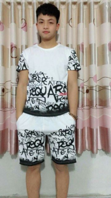 Bộ quần áo nam in hoa văn | BigBuy360 - bigbuy360.vn