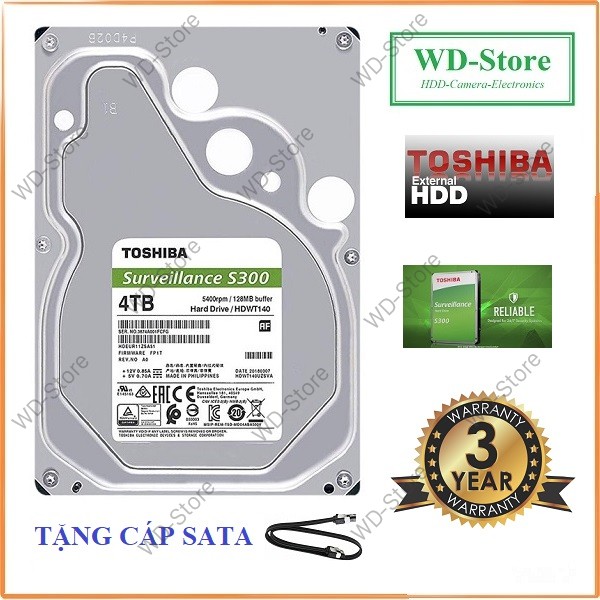 Ổ cứng HDD 4TB TOSHIBA SURVEILLANCE chuyên dùng Camera 24/7