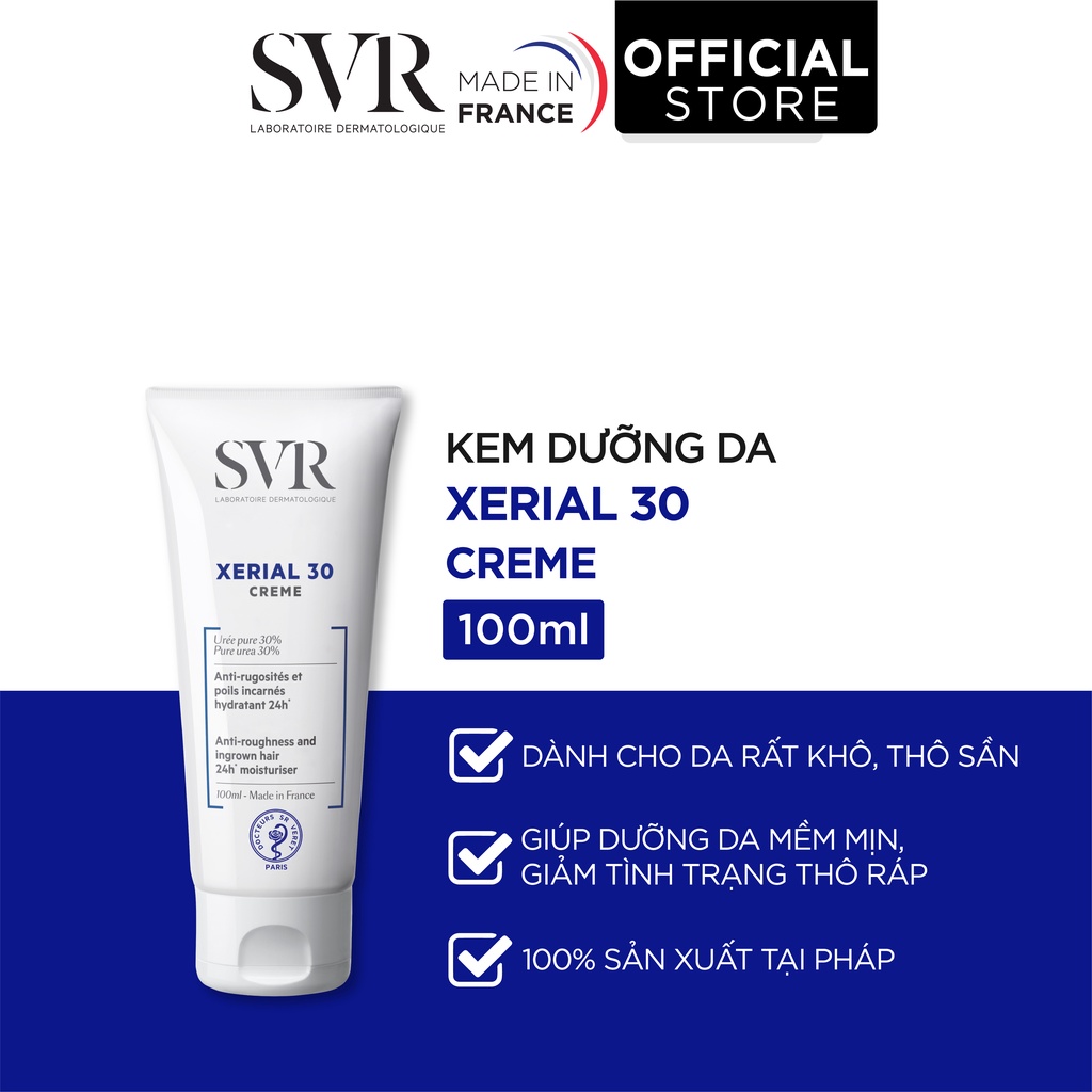 Kem dưỡng da, giữ ẩm dành cho da rất khô và da thô sần SVR XERIAL 30 Creme 100ml