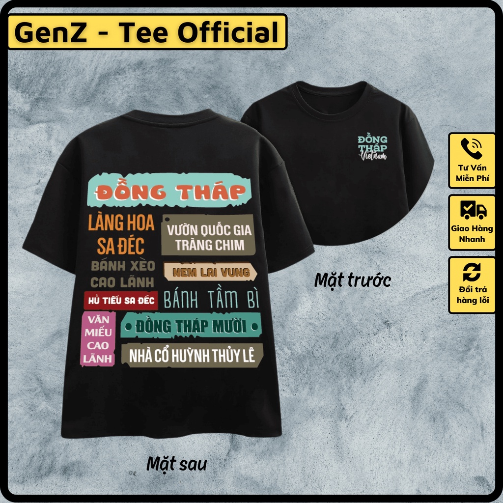 Áo Thun Local Brand Tỉnh Đồng Tháp, Áo 63 Tỉnh Thành Nam Nữ Form Rộng Unisex Genz Cá Tính
