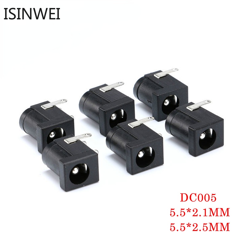 Set 100 Đầu Cắm Nguồn DC-005 5.5*2.1mm 5.5*2.5 2.1 Màu Đen