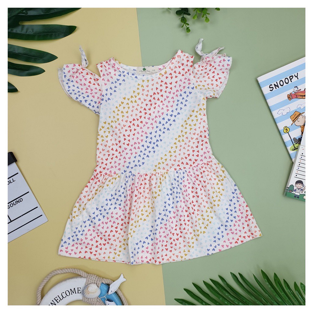 Váy bé gái chất cotton, đầm bé gái size 1-5 tuổi, đầm trẻ em SUNKIDS có nhiều màu