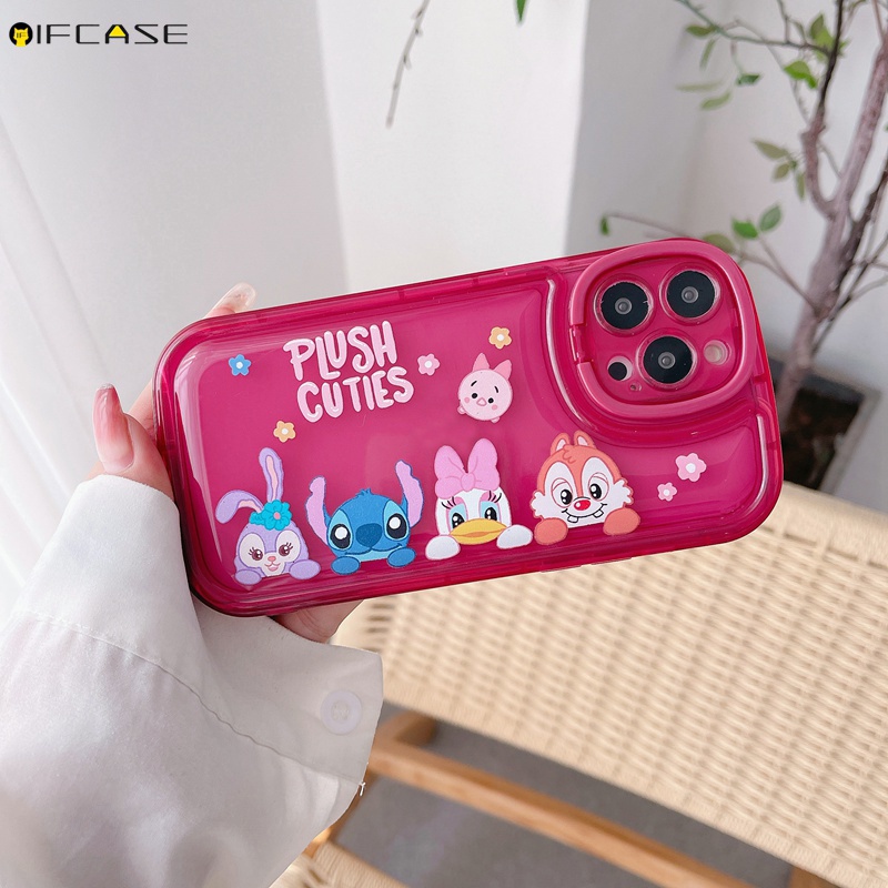 Ốp Điện Thoại Mềm Chống Sốc Có Giá Đỡ Hình Hoa Cúc / Gấu / Thỏ StellaLou Stitch Cho iPhone 13 12 11 Pro Max