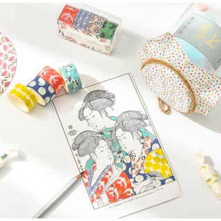 KimiTape Set 4 washi tape phong cách Nhật Bản 20mmx2m băng dính trang trí Bullet Journal
