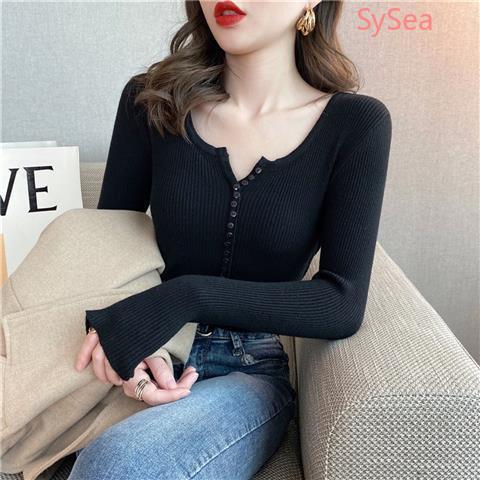 Áo Dệt Kim Cổ Chữ V Dáng Ôm Quyến Rũ Cho Nữ Thời Trang Mùa Thu | BigBuy360 - bigbuy360.vn