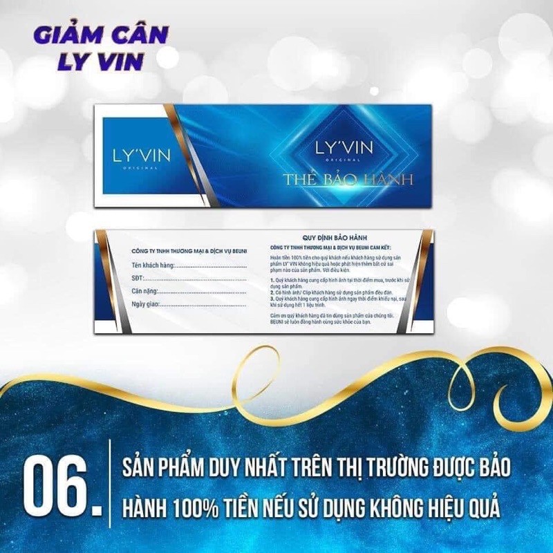 Giảm Cân LY’VIN GIẢM 3-6KG Sau 1 liệu trình ( 1 tháng ) Có tặng kèm detox