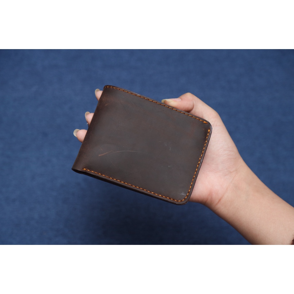Ví Ngang 9x12cm có ngăn khóa, Ví Da Bò Thật 100%, Để Được Giấy Tờ Loại Cũ, Quà tặng bố