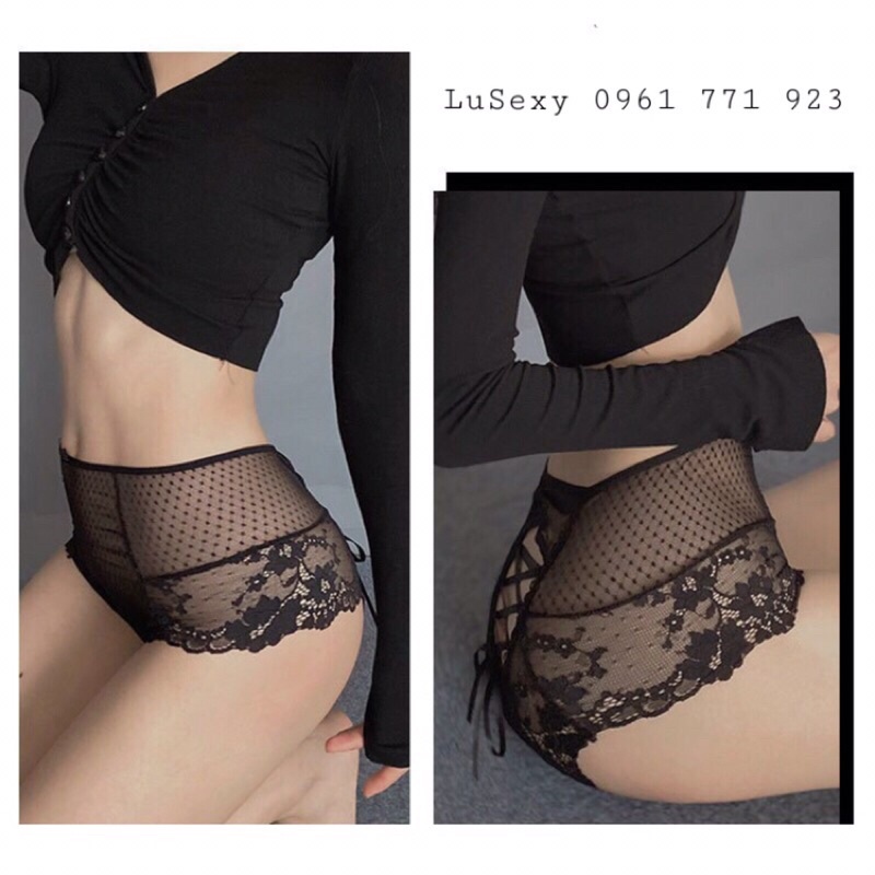 QUẦN LÓT REN CẠP CAO LƯNG CAO SEXY dây đan mông ren trong suốt xuyên thấu gợi cảm màu đen đỏ trắng | BigBuy360 - bigbuy360.vn