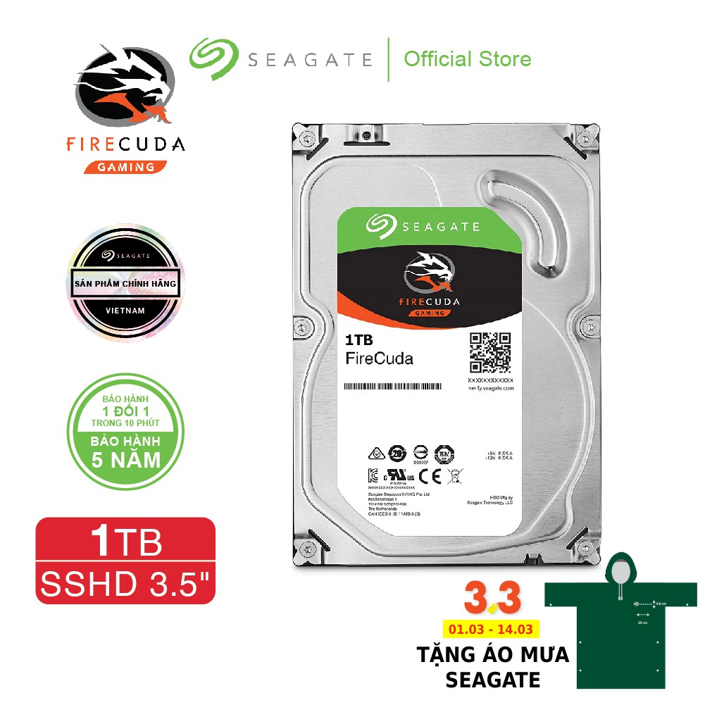 Ổ cứng HDD 3.5" Seagate FireCuda 1TB (SSHD) 7200RPM_ST1000DX002 ChopperGaming