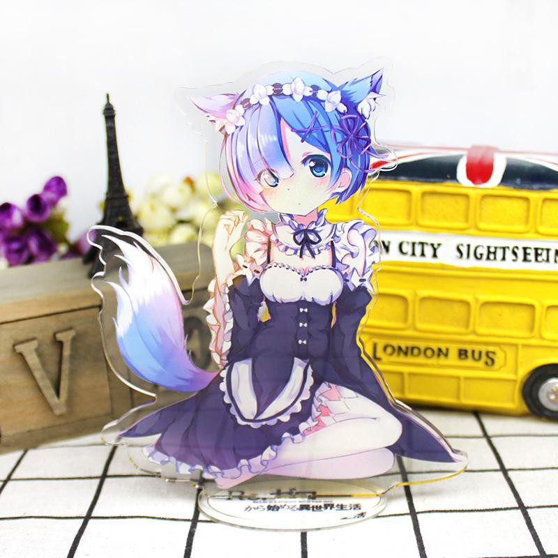 Mô hình nhân vật mica standee Re:Zero Bắt Đầu Lại Ở Thế Giới Khác in hình anime chibi trang trí trưng bày