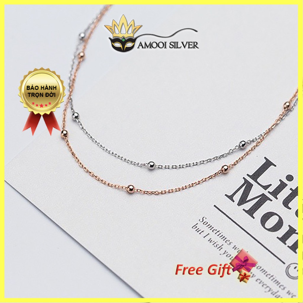 Dây chuyền choker bạc S925 bi - Amooi Silver AD09