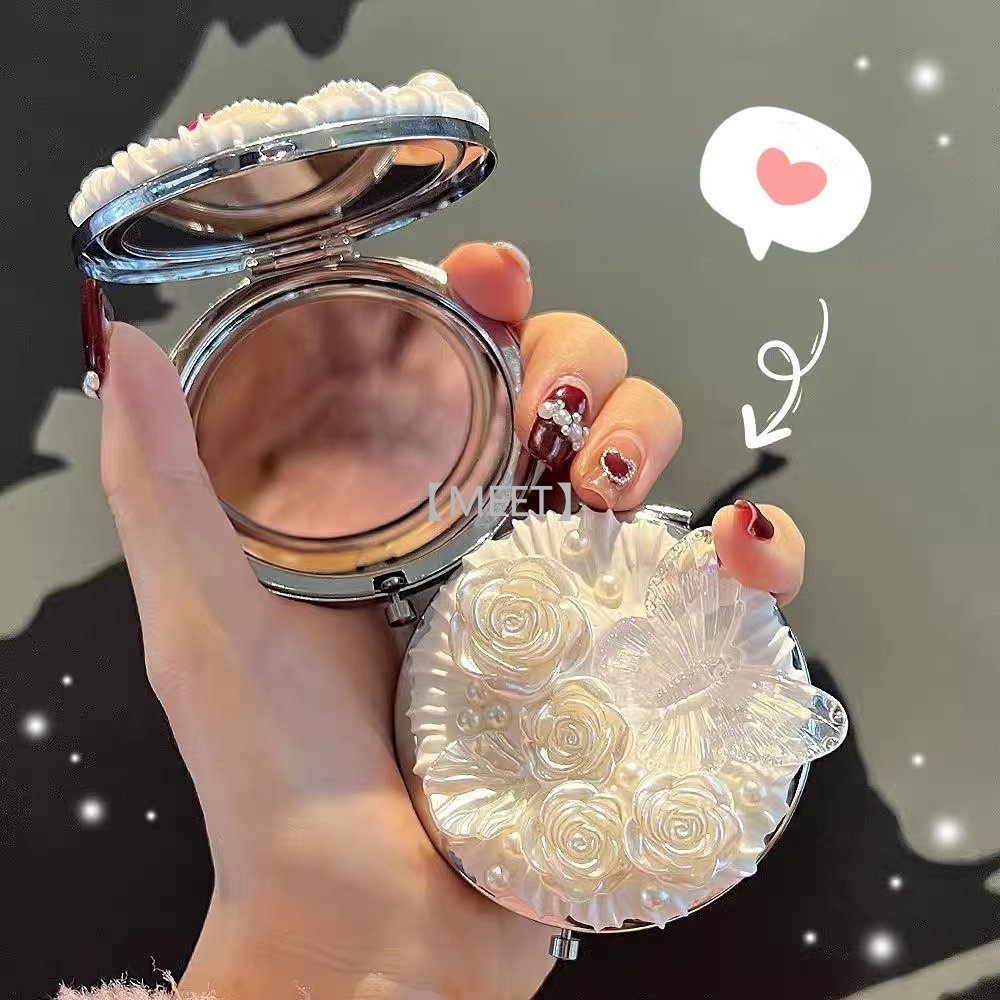 Bộ Gương Trang Điểm Họa Tiết Gấu Hoạt Hình DIY Bằng Nhựa Resin