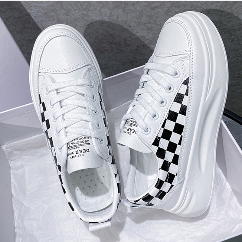 Giày thể thao IELGY đế dày màu trắng thời trang cho nữ