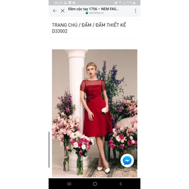 váy nem tiệc đỏ đậm size 4=m