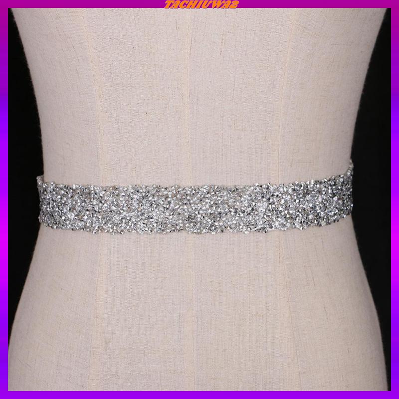 [Tachiuwa2] 1 Yard Miếng Dán Ủi Lên Quần Áo Bằng Ruy Băng Đính Pha Lê Sáng Bóng