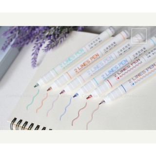 Bút viết Double line tạo 2 nét độc đáo màu dễ thương