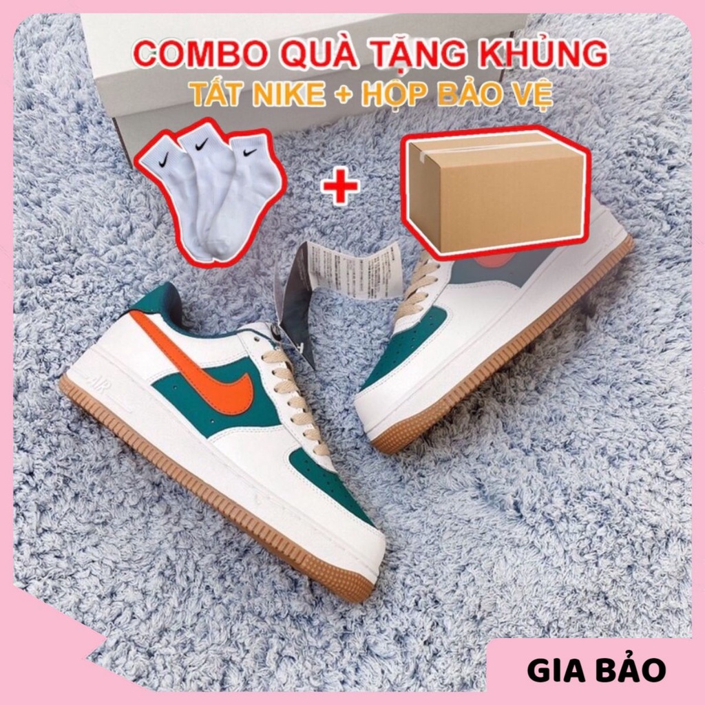 Giày _Nike Air Force 1, AF1 gucci xanh đỏ đế Air, Cao cấp nhất full box bill phụ kiện tặng tất box bảo vệ