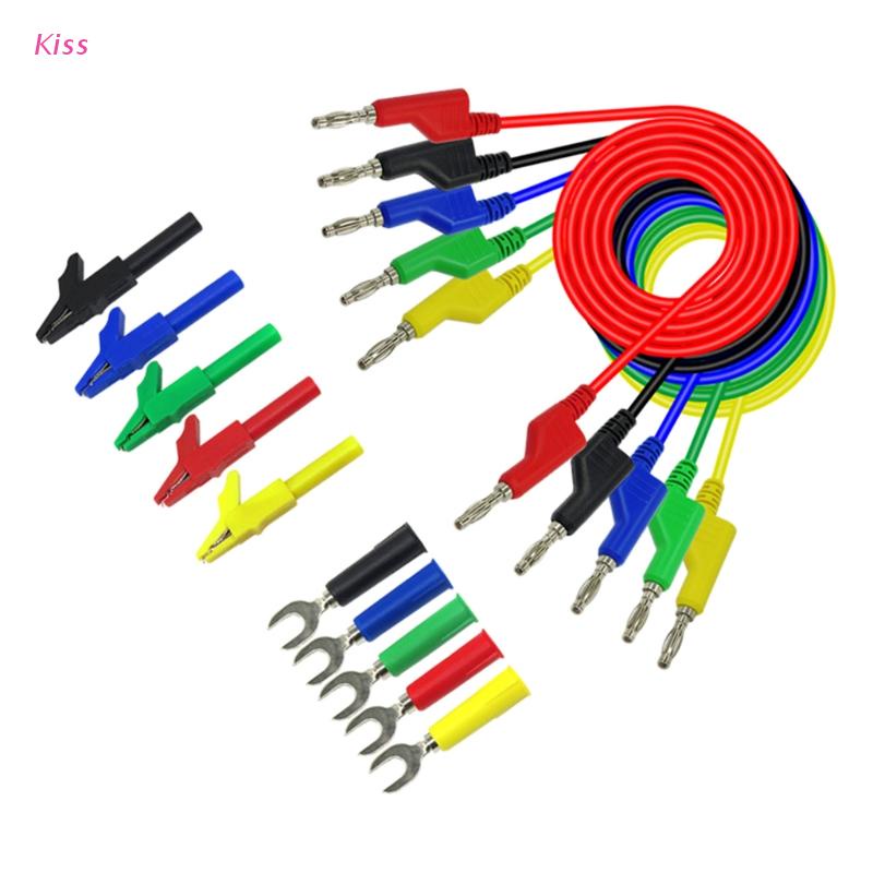 Dây cáp kẹp cá sấu 4mm cổng Banana sang Banana dùng trong thử điện