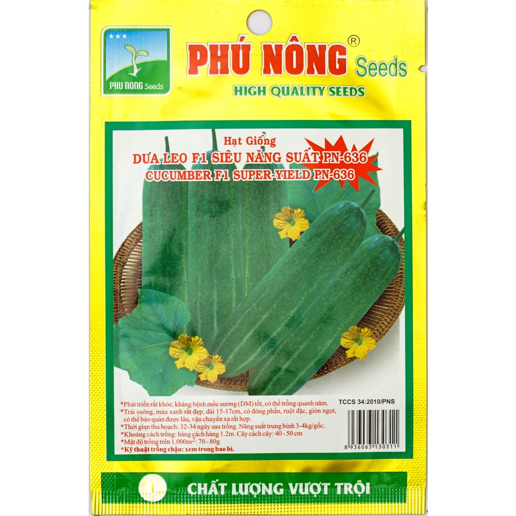 Hạt Giống Dưa Leo F1 Phú Nông Cho Trái Xanh Và Dài- Gói 1gr (HPN-004)