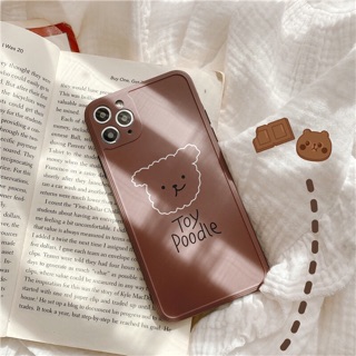 Ốp lưng iphone bảo vệ camera Chó Poodle Nâu
