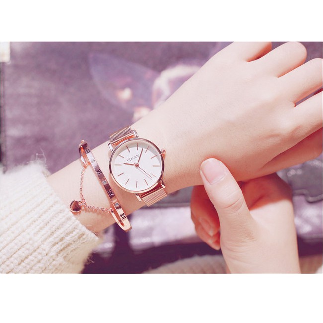 Đồng hồ Nữ Ulzzang thời trang, thép lụa không gỉ