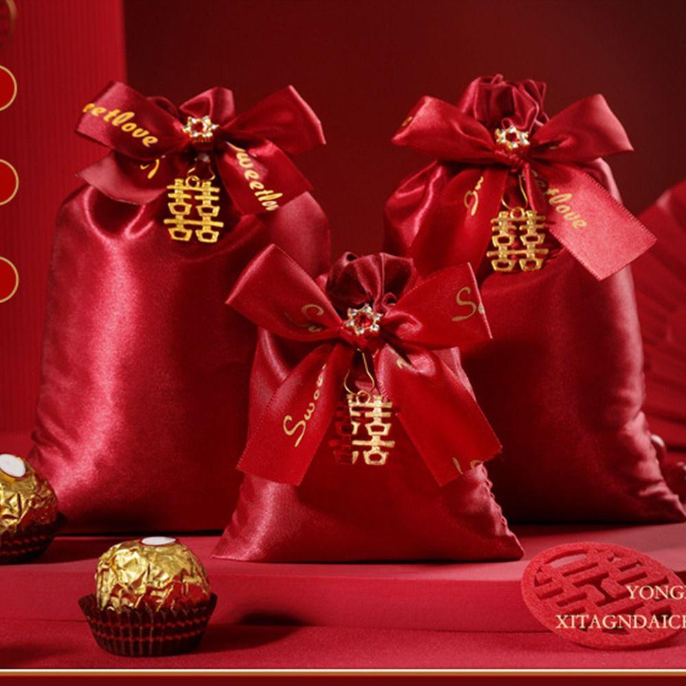 CHOOKEY 10 Túi Dây Rút Đựng Kẹo Sáng Tạo Thời Trang Cho Tiệc Cưới