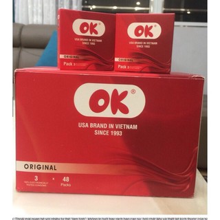 (3 Hộp) Bao cao su Ok hộp 3 chiếc - 3 Hộp