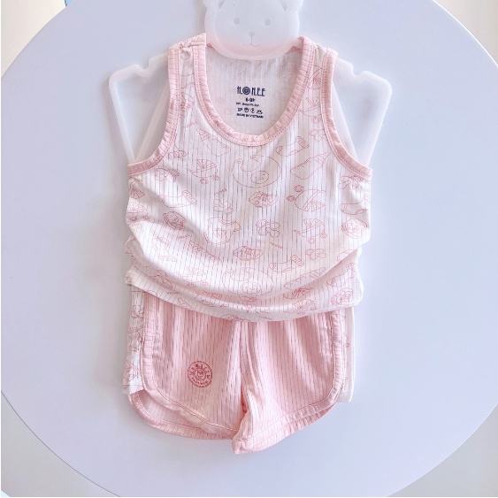 Bộ ba lỗ Modal in họa tiết cho bé từ 9 tháng