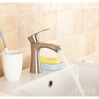 Vòi chậu lavabo nóng lạnh inox 304 Tiger shark SUS3303