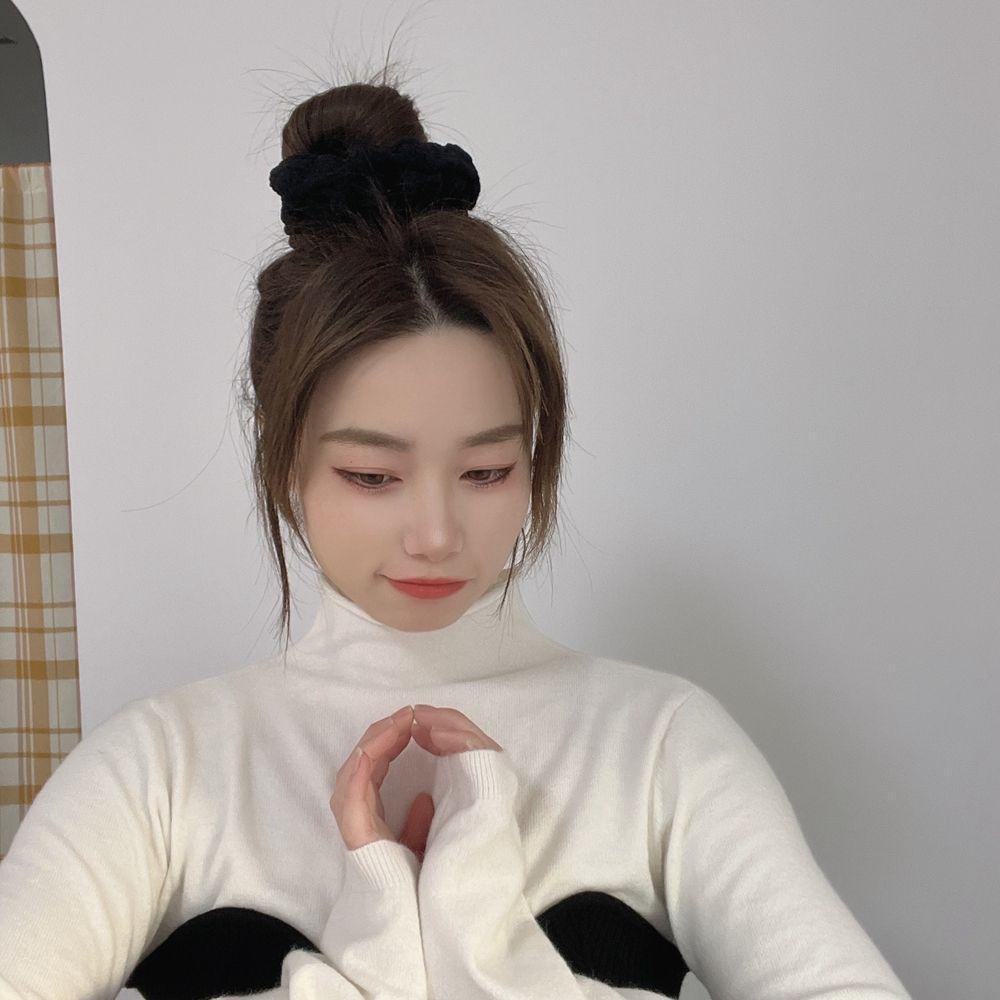 Dây Cột Tóc Cao Su Màu Đen Thời Trang Cho Nữ