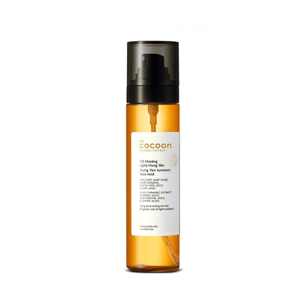 Xịt Khoáng Nghệ Hưng Yên Cocoon Turmeric Face Mist giúp sáng da và ngăn ngừa oxy hóa 130ml