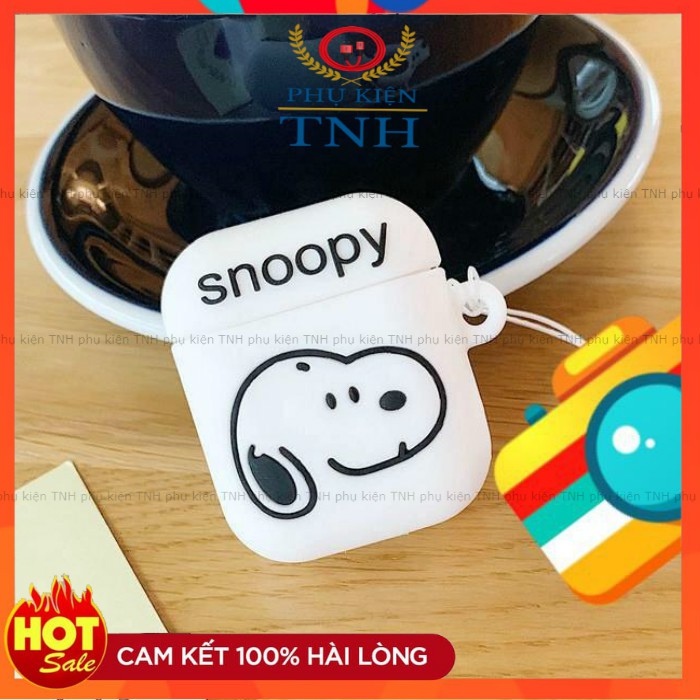 Case airpods Vỏ bao airpod 2 silicon đựng tai nghe không dây i11 i12 i18 i100 (SNOOPY)