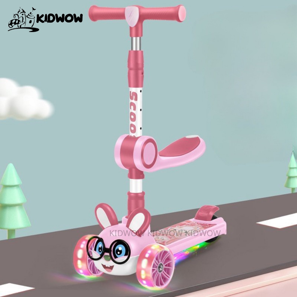 Xe Trượt Scooter 3 Bánh Đa Năng Có Đèn Led Phát Sáng, Có Nhạc Và Ghế Ngồi Cho Trẻ Em - Xe Thăng Bằng Có Nhạc Dành Cho Bé