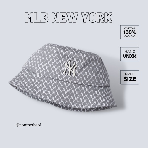 NÓN MLB  NEW YORK YANKEE MONOGRAM CHẤT VẢI COTTON HÀN QUỐC CAO CẤP, NÓN THỜI TRANG BU10A22