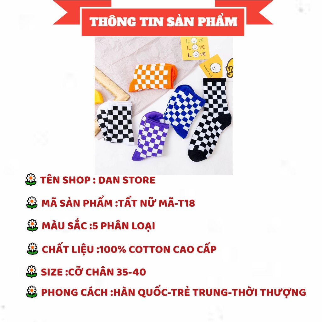 Tất nữ  TẶNG QUÀTất Nữ cổ cao cotton len tăm caro phong cách hàn quốc MÃ T18