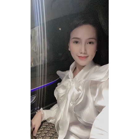 Áo sơmi tơ cổ nơ