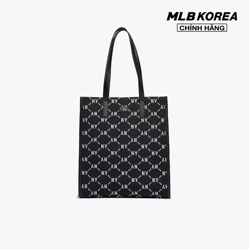 MLB - Túi tote chữ nhật Monogram Diamond Jacquard 3AORM012N-50BKS