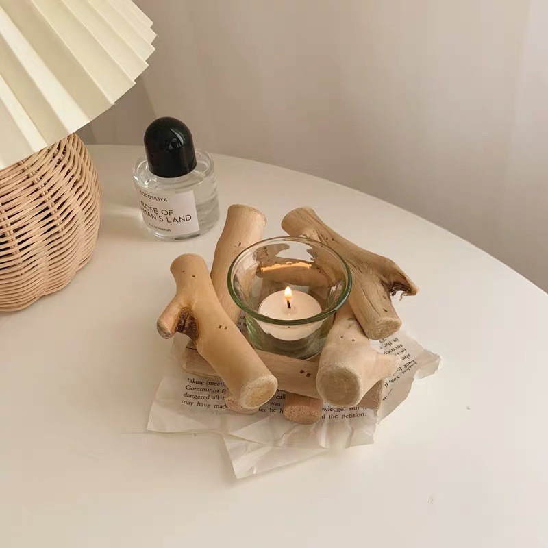 Khung Gỗ Đựng Nến Thơm VỪNG DECOR Trang Trí Tủ Kệ, Phụ Kiện Chụp Ảnh Vintage - Hàng VNXK