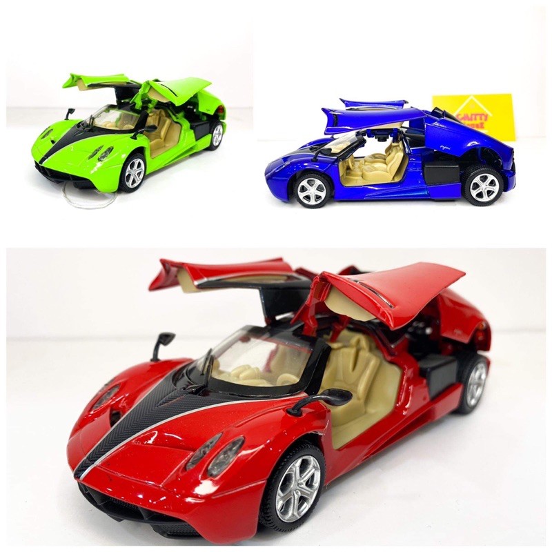 Mô hình xe Pagani Zonda 1:32 chất liệu cao cấp, có đèn, âm thanh, màu Đỏ/ Xanh lá/ Xanh lam