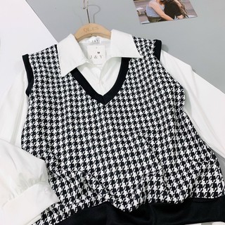 SÉT TRANG PHỤC SƠ MI GILE KẺ ZICZAC