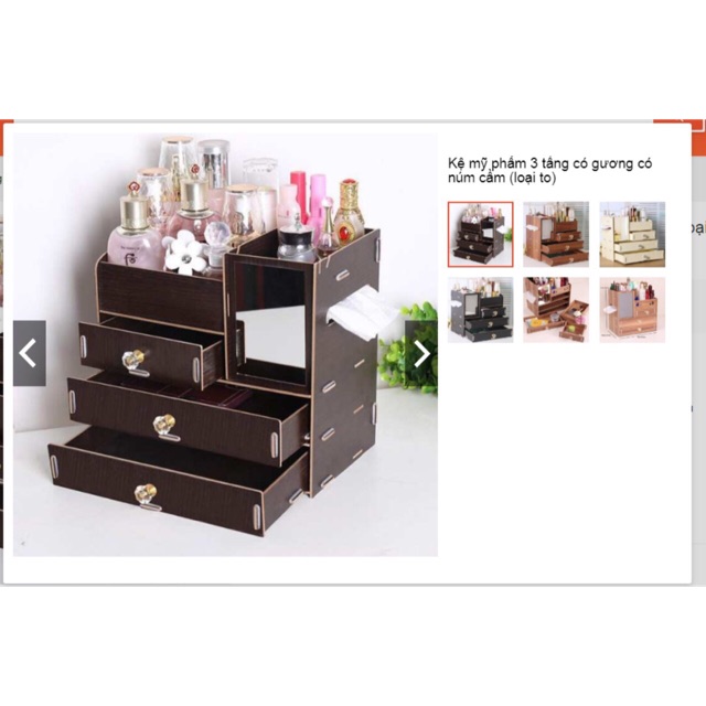 Kệ mĩ phẩm đa năng 4 tầng kèm gương soi cực hot.
