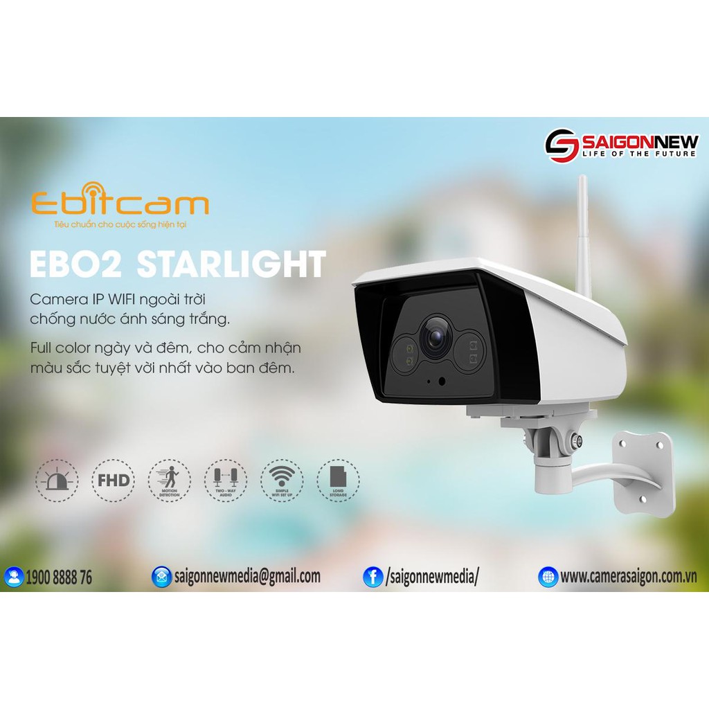 Camera IP Wifi Ngoài Trời Ebitcam EBO3 (2.0 MP) - Camera Full HD