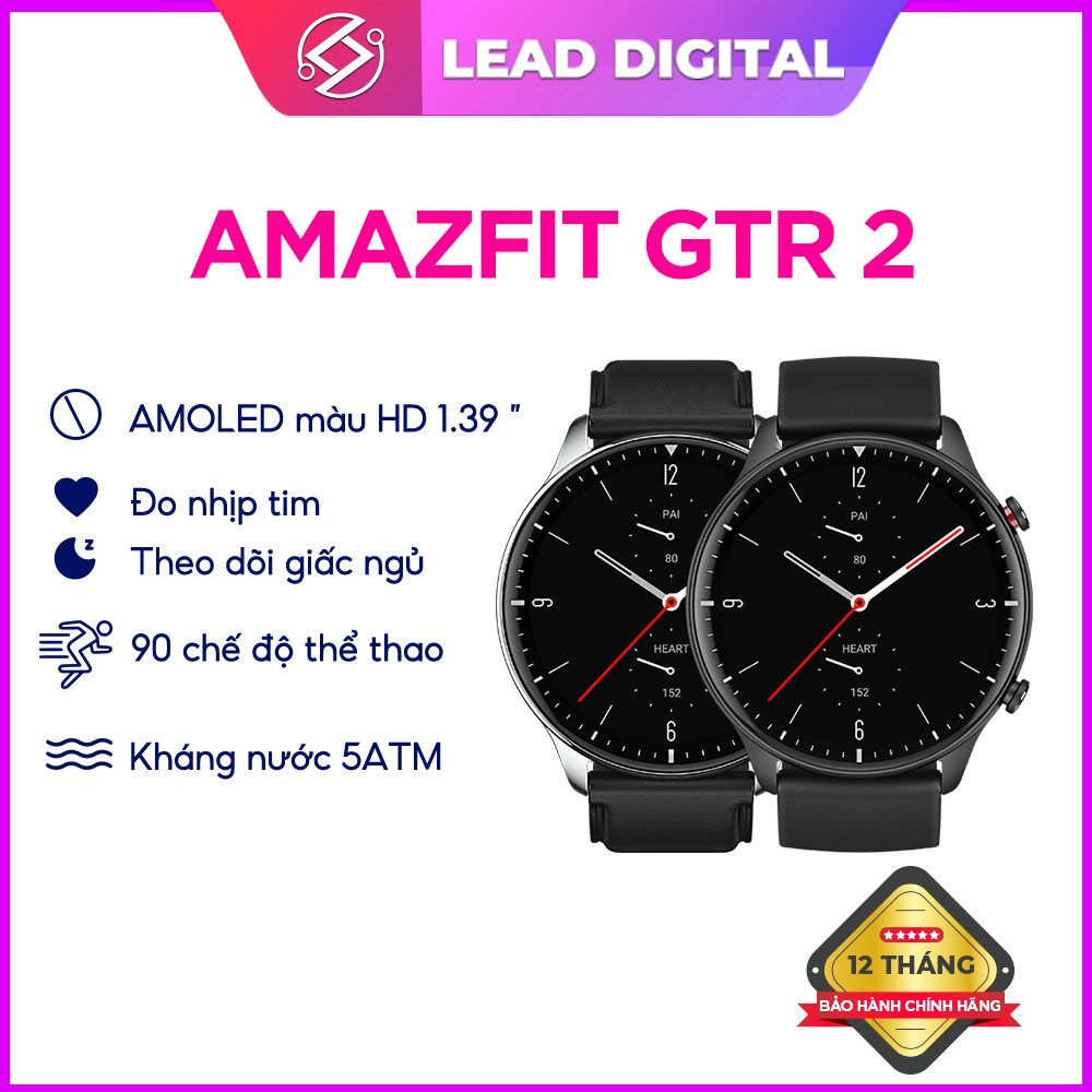 Đồng Hồ Thông Minh Amazfit GTR 2 - Có Tiếng Việt - Đàm Thoại Trực Tiếp - Nghe Nhạc Bluetooth - Bản Quốc Tế