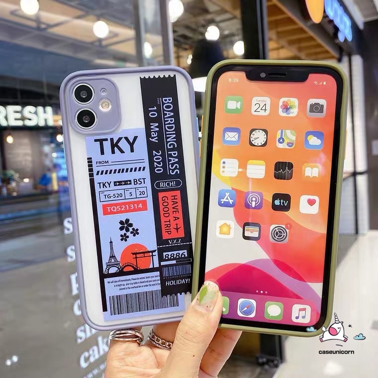 Ốp lưng bảo vệ máy ảnh họa tiết vé máy bay iPhone 11 12 Pro Max 12mini  8plus 7plus 11Pro Max X XS MAX XR 6 6s 8 7 Plus | BigBuy360 - bigbuy360.vn