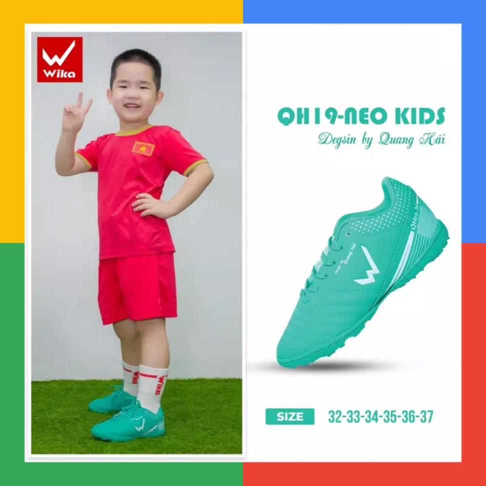 Giày Bóng Đá Wika QH19-NEO Trẻ Em Chính Hãng, Giày Đá Banh Sân Cỏ Nhân Tạo ( Khâu Full Đế Tặng Tất Chống Trơn ) .