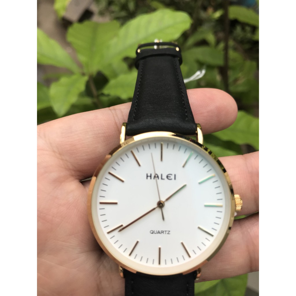 Đồng hồ Nam dây da Halei máy Nhật không ghỉ, chống nước, chống xước tuyệt đối.