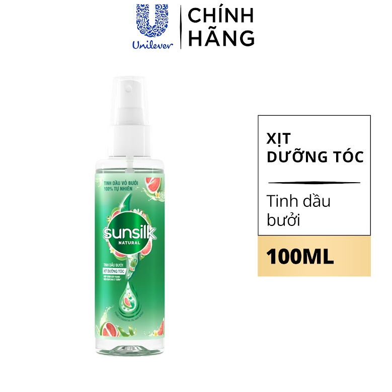 Xịt dưỡng tóc tinh dầu bưởi Sunsilk Natural giúp tóc chắc khỏe và giảm gãy rụng 100ml