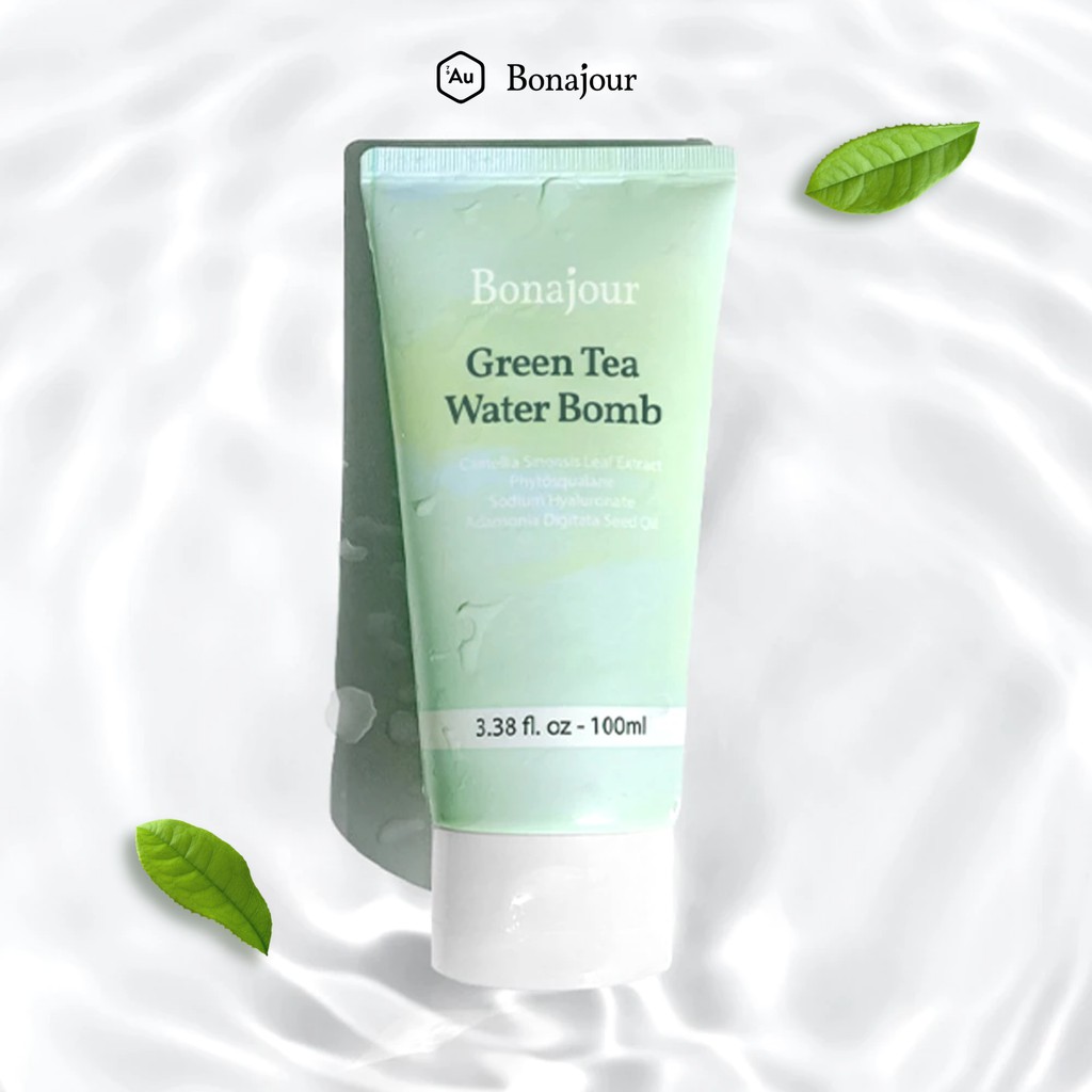 BONAJOUR | Kem Dưỡng Trà Xanh Cải Thiện Độ Ẩm &amp; Đàn Hồi - Green Tea Water Bomb Cream 100mL [Hàng Chính Hãng từ Bonajour]