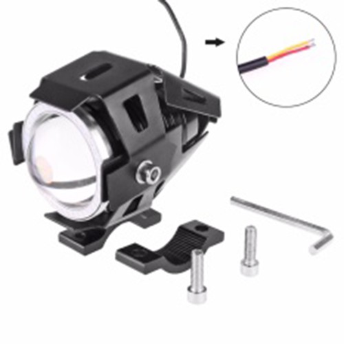 Đèn Led Trợ Sáng Gắn XE MÁY U5 - Chống Nước - Bọc Thép Chống Va Đập Us04074 (Đen/Vàng/Bạc)